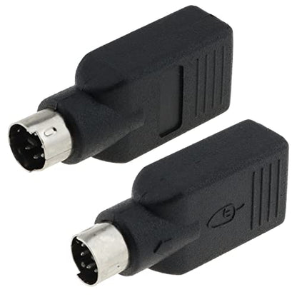 E-outstanding USB to PS2 Adapter, 2PCS Black USB Female to PS/2 Male Converter Adapter for Mouse Keyboard, Black