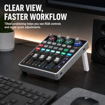 Angled Stand Legs for PCPanel Pro RGB Audio Controller – Ergonomic Tilt Display Mount | Stable Desktop Positioning | Professional Studio Mixer Accessory Kit