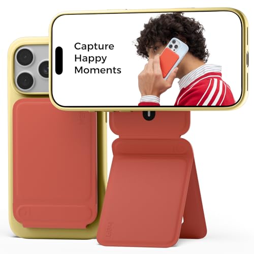 MOFT Phone Tripod Stand Selfie Stick for iPhone, Multi-Angles iPhone Stand, Lightweight & Portable Phone Holder, Strong Magnets, MOVAS Vegan Leather, Travel Essentials, Clay (Without Card Slot) - color: Clay x Without Card Slot, size: Without Card Slot -