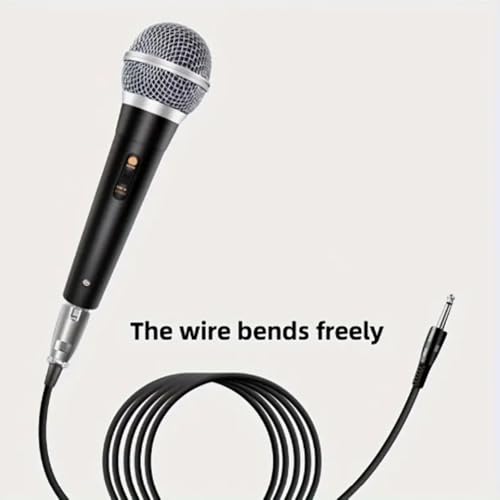 Handheld Wired Microphone – Dynamic Vocal Mic with 3m Cable and ON/Off Switch, Perfect for Speakers, Karaoke, Home Live Streaming, and Meetings