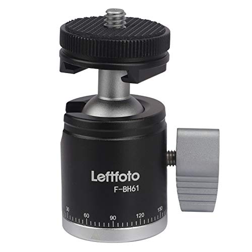 Camera Tripod Mini Ball Head Adapter 360 Degree Rotatable Pan 90°Tilt with Cold Shoe Mount with 1/4" Screw for DSLR Cameras Cell Phone Tripods Monopods Camcorder Light Stand Speedlight Quick Release