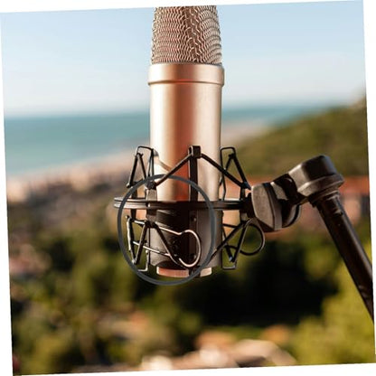 PRETYZOOM 10pcs Microphone Clamp Holder Rubber Elastic Bands Shockproof Mount for Condenser Mic Desk Stand - size: 11.50X11.50X0.50CM