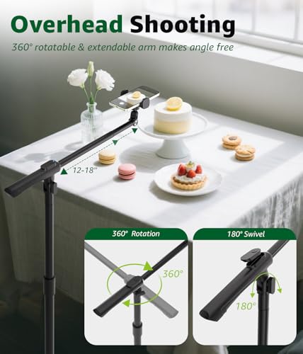 360° Rotatable Extension Arm, Adjustable Tripod Stand for iPhone17, Video Recording, Photography, Live Streaming