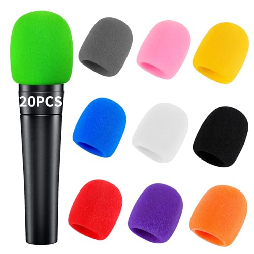 Pop Filter for Microphone Foam Microphone Covers Disposable Mic Covers for Microphones, 20Pcs Colorful Mic Windscreen Reusable Mic Foam Covers - color: A_Multicolored
