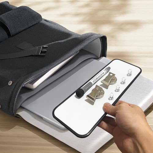 Removable Laptop and Monitor Memo Board,Dry Erase Whiteboard with Brackets, 4 Magnets and Marker,Document Holder for Typing, Paper Holder Stand, and Monitor Sticky Note Holder,Office Desk Accessories