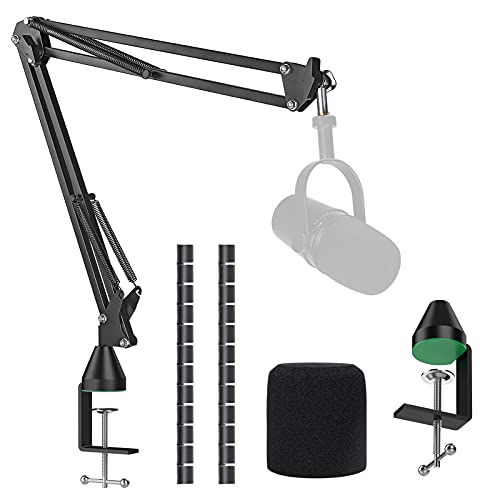 MV7 MV7X MV7+ Boom Arm - Mic Arm with Foam Cover Windscreen Compatible with Shure MV7 and Shure MV7X and Shure MV7+ Microphone with Pop Filter and 2 Cable sleeves by YOUSHARES - color: Shure MV7 MV7X MV7+ Boom Arm