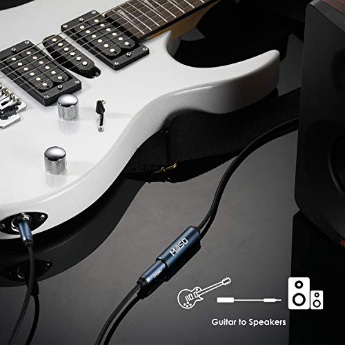 MillSO 1/4 to 3.5mm Headphone Adapter, 16 Feet TRS 6.35mm Female to 3.5mm Male 1/8 to 1/4 Stereo Audio Jack Adapter for Amplifiers, Guitar amp, Piano, Home Theater Devices, Phone, Laptop, Headphones - color: Blue, size: 16 FT
