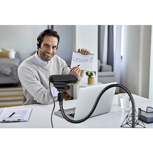 Webcam Stand Phone Holder 27" Adjustable Gooseneck Desktop Camera Desk Guard Clamp Mount for All Cellphones, Logitech Webcam C925e C922 C930e C930 C920 C615, Etc. (1/4" Threaded, Two-way Clamp) - style: Two-way Clamp (Webcam Phone Stand)