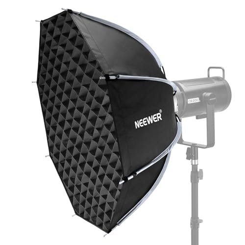 NEEWER 28"/70cm Octagonal Softbox, Quick Release Bowens Mount Softbox with Honeycomb Grid, Light Diffusers, Bag for RGB CB60 CB60B CB200B MS60B MS60C MS150B S101-300W/400W Pro Vision 4 Q4, NS27P - size: 28"