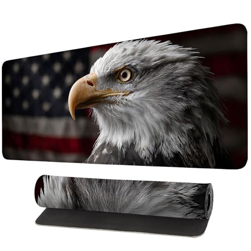 Mouse Pad, Large Anti-Slip with Stitched Edges Desk Mat Desktop Laptop Computer Desk Keyboard Mat,Table Protector Blotter Mat (Eagle, 35.4" x 15.7") - color: Eagle, size: 35.4" x 15.7"