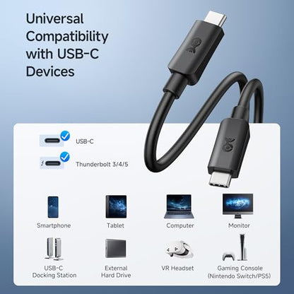 Cable Matters 20Gbps USB C to USB C Monitor Cable - 6ft / 1.8m, Supports Up to [8K@30Hz / 4K@120Hz Video, 240W Charging, 20Gbps Data Transfer], USBC Video Cable, Works with CarPlay, Android Auto - size: 6 ft