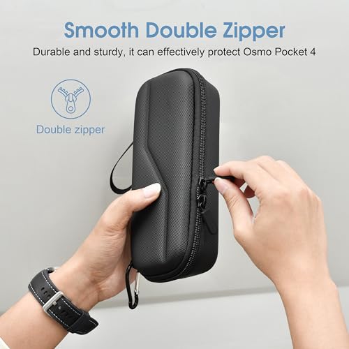 Osmo Pocket 4 Carrying Case for DJI OSMO Pocket 4 3 Accessories For Xtra Muse Portable PU Storage Small Protector Hard Bag Protective With Carabiner & Wrist Strap