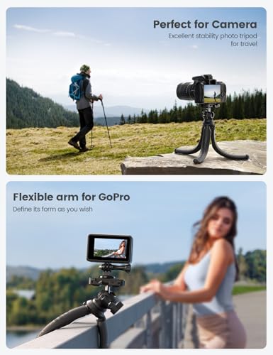 Lamicall Tripod for iPhone with Silicone Legs - [8-Strand Aluminum Core] Flexible Camera Tripod with Wireless Remote, Heavy-Duty Phone Stand Cold Shoe for iPhone Pocket 3/4 Samsung GoPro DSLR Camera - style: NEW Upgraded - Silicone for iPhone