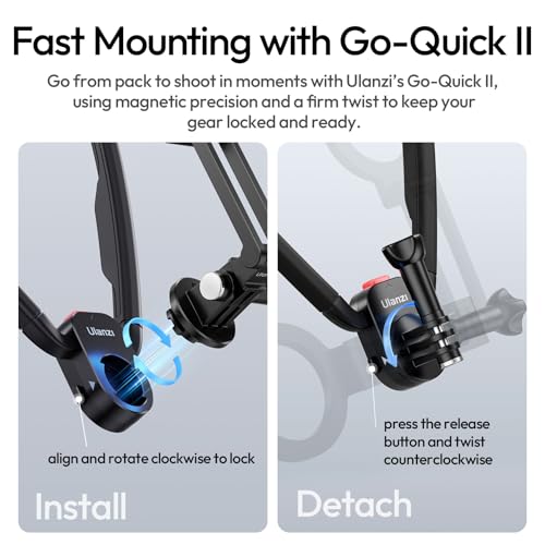 ULANZI MG14 Magnetic Neck Mount for Phone/Action Camera, Phone Neck Holder Hands Free POV/Vlog Video Recording for iPhone Samsung Sony LG Google All Smartphones and GoPro Insta360 DJI Action Cameras