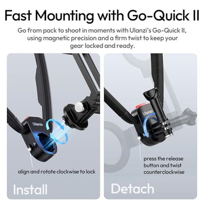 ULANZI MG14 Magnetic Neck Mount for Phone/Action Camera, Phone Neck Holder Hands Free POV/Vlog Video Recording for iPhone Samsung Sony LG Google All Smartphones and GoPro Insta360 DJI Action Cameras