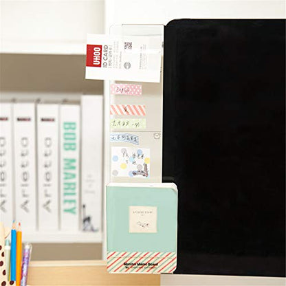 MINSA Fashion Multifunction Utility Acrylic Transparent Computer Monitors Side Panel/Memo Pads/Message Boards/Sticky Boards for Computer Screen, 1 Set (Left & Right) (Phone Holder) - color: Phone Holder