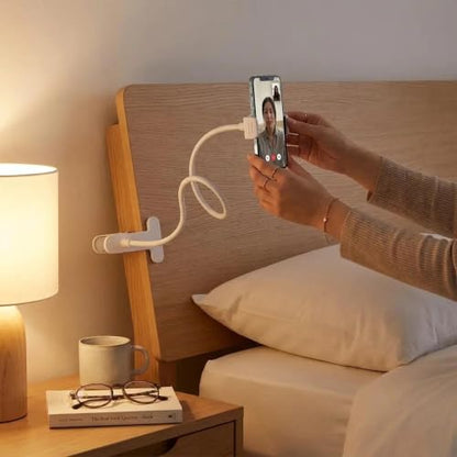 Mobile Phone Holder, Long Neck, Desktop and Bedside Mobile Phone Holder - color: white