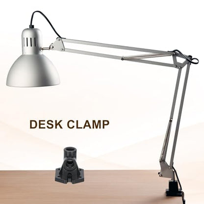 PATIKIL 0.47" Hole Dia. Desk Clamp, 2 Pcs Universal C-Clamp Base with Adjustable Screw for Microphone Mic Arm Table Lamp Mount Holder, Black