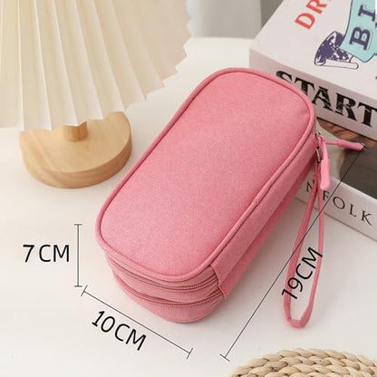 Electronic Organizer Travel Cable Accessories Bag, Electronic Organizer Case, Electronic Accessories Organizer Bag, Double-Layer Space Black