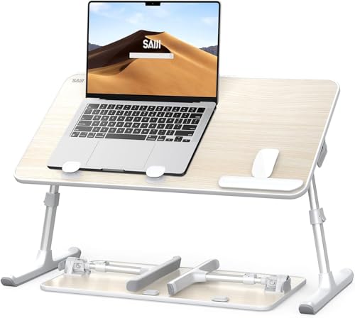 Laptop Desk for Bed, SAIJI Lap Desks Bed Trays for Eating Writing, Adjustable Computer Laptop Stand, Foldable Lap Table in Sofa and Couch（23.6 x 13Teak - color: Teak, size: 23.6×13In