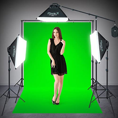 LINCO Lincostore 2000 Watt Photo Studio Lighting Kit with 3 Color Muslin Backdrop Stand Photography Flora X Fluorescent 4-Socket Light Bank and Auto Pop-Up Softbox - Only Takes 3 Seconds to Set-up