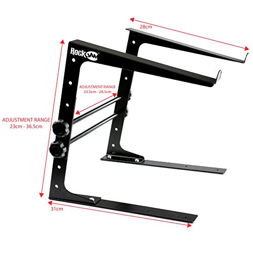 RockJam Portable DJ Laptop Stand with Adjustable Height, Anti-Slip Design, Works for Laptops, Controllers & CD Players (Pack of 5) - size: Desktop (Pack of 5)