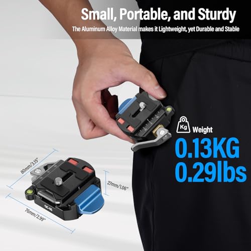 SIRUI 55mm Quick Release Plate and Clamp Base Kit, Camera Mount Adapter with 1/4" and 3/8" Thread, Quick-Release Attach Mount Plate for Tripod Monopod DSLR Stabilizer, QC-55 - size: Quick Release Plate with Clamp Base