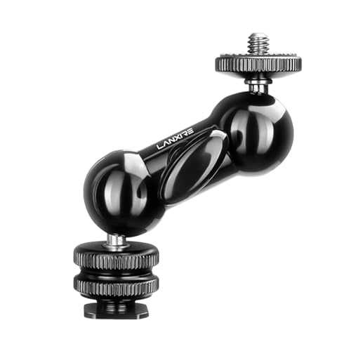 Mini Magic Arm Multi-Function Double Ball Head with 1/4" Screw and Cold Shoe Mount - for DSLR Cameras, Camcorders, LED Video Light, Camera Cage, Monitor, Microphone, Load up to 4.4lb/2kg