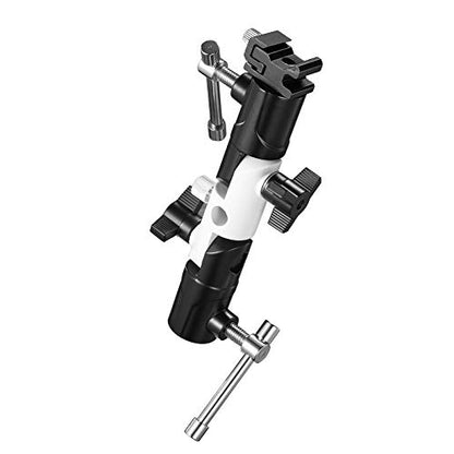 Flash Bracket U-Shape,180° Adjustable Swivel Umbrella Softbox Holder with 1/4" to 3/8" Screw &Nut Adapter and Cold Shoe Mount for DSLR Cameras,Speedlites,Tripod,Light Stand,Studio,LED Light