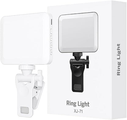 XINBAOHONG Rechargeable Selfie Light, Clip Fill Light for Phone Laptop Tablet Portable Light for Video Conference Live Streaming Zoom Call Makeup Picture (White) - color: White