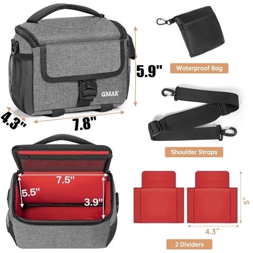 Camera Carrying Bag, Anti-Shock Camera Case Bag with Water-resistant Rain Cover Compatible for Canon EOS R50 M50 Powershot SX540 SX70, Nikon Coolpix L340 B700 P610, Panasonic LUMIX, Sony a6100 a6400 - color: Grey, size: Small