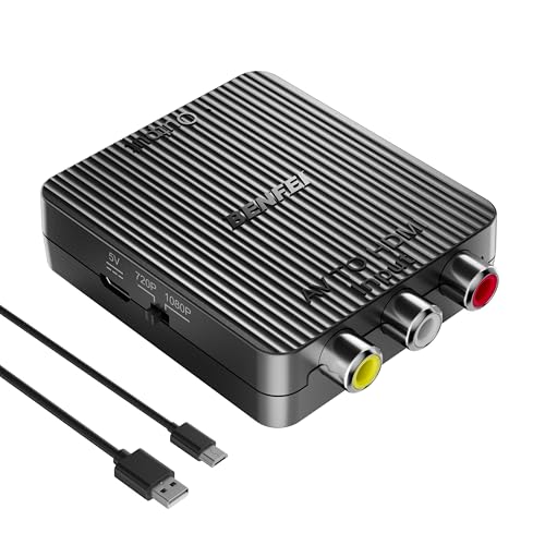 BENFEI RCA to HDMI Converter, 1080P Composite CVBS AV to HDMI Adapter Supporting PAL/NTSC for WII/WII U PS3/PS2 Xbox N64 SNES VHS VCR STB Blue-Ray DVD Players