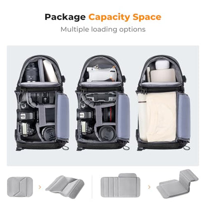 K&F CONCEPT Camera Sling Bag Crossbody Bag Camera Shoulder Backpack DSLR/SLR/Mirrorless Photography Bags Compatible with Canon/Nikon/Sony/Fuji/Gopro/DJI - color: Black, size: Medium