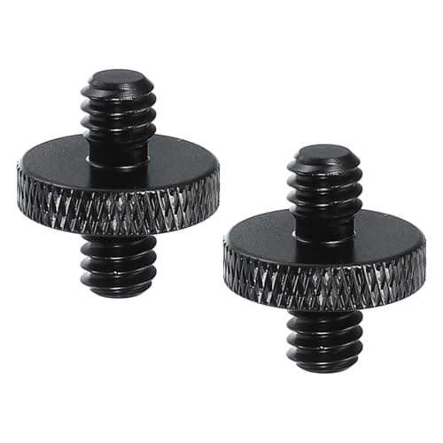 PATIKIL Tripod Screw Adapter 1/4" Male to 1/4" Male, 2 Pcs Tripod Nut Connectors Camera Mount Screw Camera Double Head Converter for Microphone Holder Magic Arms Accessories, 18 mm - size: 1/4" Male to 1/4" Male,18 mm