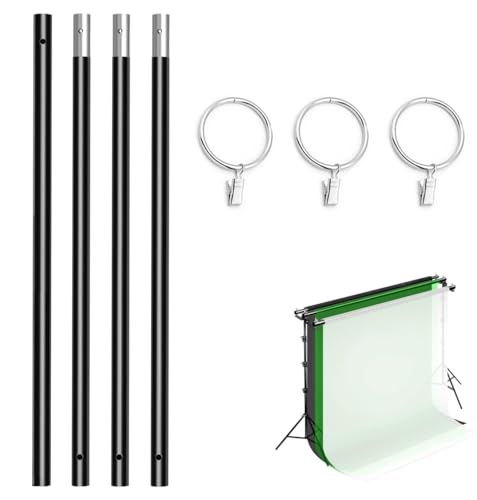 10ft/3M Background Folding Crossbar, Photography Lighting Muslin Backdrop Support Crossbar, 1 x 3m Crossbar, 3 x Clip - size: 1 x Crossbar
