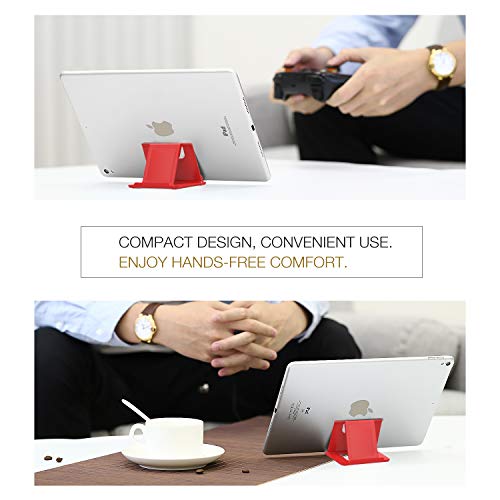 MoKo 2PCS Phone/Tablet Stand, Desktop Holder for 4-11" Device, Fit with iPhone 17/17 Air/17 Pro/17 Pro Max, iPhone 16/Pro/Pro Max/Plus, iPhone 15/Pro/Pro Max/Plus, iPhone 14/Pro/Pro Max/Plus - color: Black + Red