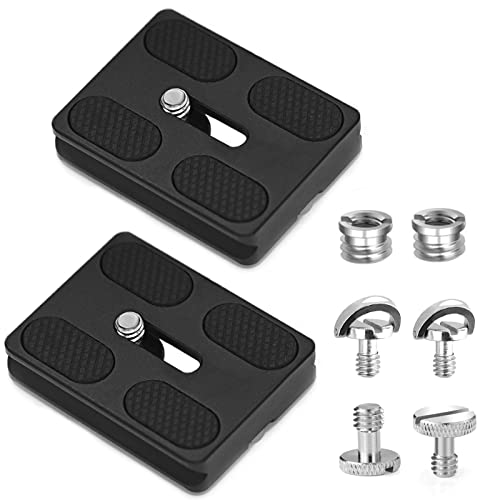 Niewalda Universal Tripod Quick Release Plate, Quick Release Plate, Arca Swiss Plate with 1/4 Inch Slotted Screw, C-Ring/D-Ring Screw, 1/4"-3/8" Screw, for DSLR Camera Tripod Ball Head(PU-50) - color: PU50