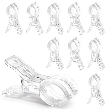 RELBRO Spring Clamps, 3.5 Inch Clear Plastic Clips for Balloon Arch Backdrop Craft Decoration Projects, Invisible Design, 10 Pcs