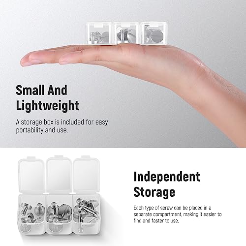 NEEWER 15PCS 1/4" Screws with Storage Cases, 3 Sizes Stainless Steel 1/4"-20 Slotted Camera Screw Kit Tripod Screw Quick Release Mounting Replacement Screw, Built for Extended Use, UA026
