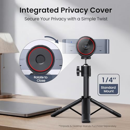 EMEET C960 Ultra 4K Webcam for Mac & PC, 1/1.5" Large Sensor, Metal Body, 0.2s Autofocus, DRC, Whiteboard Mode, Built-in Privacy Cover, 2 Mics, USB Webcam 4K for Meetings, Streaming & Content Creation - style: 4K Ultra