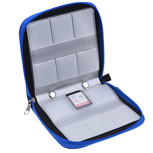 Eco-Fused Memory Card Case - Fits up to 44x SD, SDHC, Micro SD, Mini SD and 4X CF - Holder with 44 Slots (Blue / 44 Slots - 1 Pack) - color: Blue / 44 slots - 1 pack