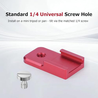 Universal Hot Shoe Adapter for Camera Accessories – Aluminum Alloy & Stainless Steel Mount with Locking Knob, 1/4" Screw Hole for Microphone, LED Light, Tripod, DSLR Rig (62057)