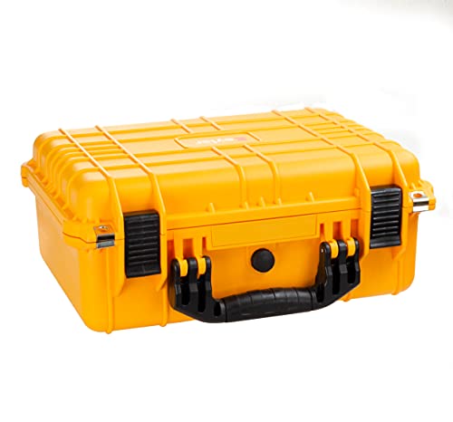Eylar Standard 16" Gear, Equipment, Hard Camera Case Waterproof with Foam TSA Standards - color: Yellow