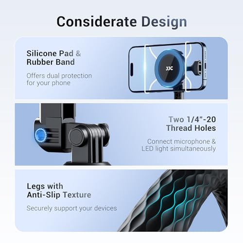 JJC Flexible Mount for Action Camera, Long Arm Bendable Clamp Mount with 1/4 Screw for GoPro Hero 13 12 11 10 Action 5 pro 4 3 Compatible with Insta360 X5 X4 X3 Selfie Stick Stand