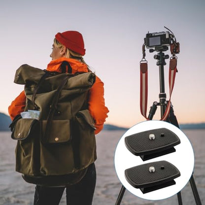 2 Pcs 42mm Tripod Quick Release Plate Camera Mounting Adapter Parts Replacement, QR Plate Replacement for Promaster 6100 6160 Hakuba S-4500 Velbon Sherpa Tripod Mount 1 5/8 - size: 42 mm