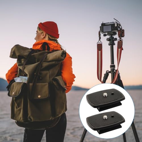 2 Pcs 42mm Tripod Quick Release Plate Camera Mounting Adapter Parts Replacement, QR Plate Replacement for Promaster 6100 6160 Hakuba S-4500 Velbon Sherpa Tripod Mount 1 5/8 - size: 42mm
