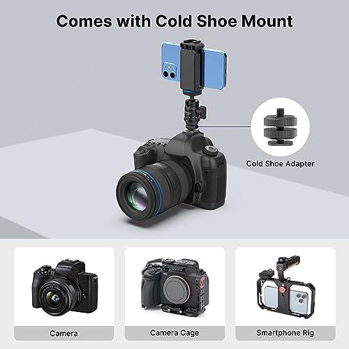 Kaitezenz Mini Ball Head, Panoramic Camera Tripod Head with 1/4" Screw and Dual Hot Shoe Mount, 360 Rotatable Metal Adapter for DSLR Camera Tripods Monopods Camcorder Light Microphone, Max Load 5.5lbs