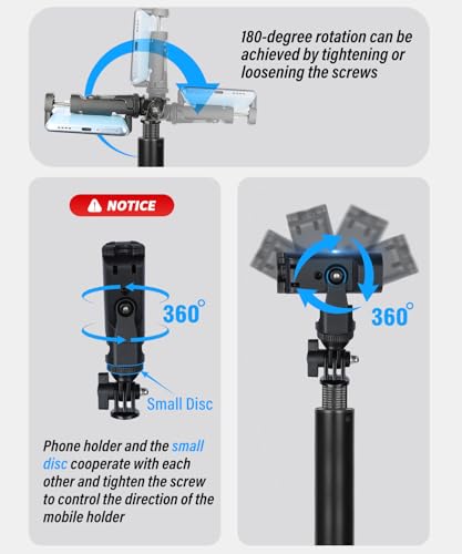 BMZX Golf Tripod Monopod, 47" Selfie Stick for Golf Swing Training & Recording | with Spike, Tripod, Magnetic Phone Holder, 1/4"-20 Screw, Carry Bag | Compatible with iPhones, Android & Cameras