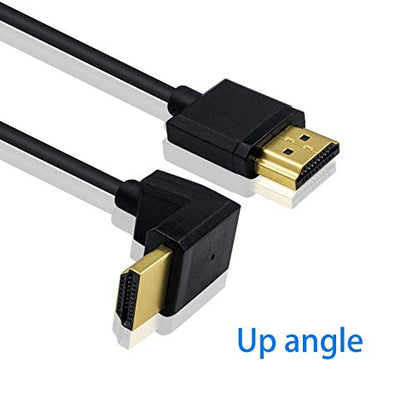Duttek 4K Short HDMI Cable, Extreme Thin UP Angled HDMI Male to Male Coiled Cable for 3D and 4K Ultra HD TV Stick HDMI 2.0 Cord Extension Converter (1.2M/4FT) - size: Up Angled Male to Male 4FT/1.2M