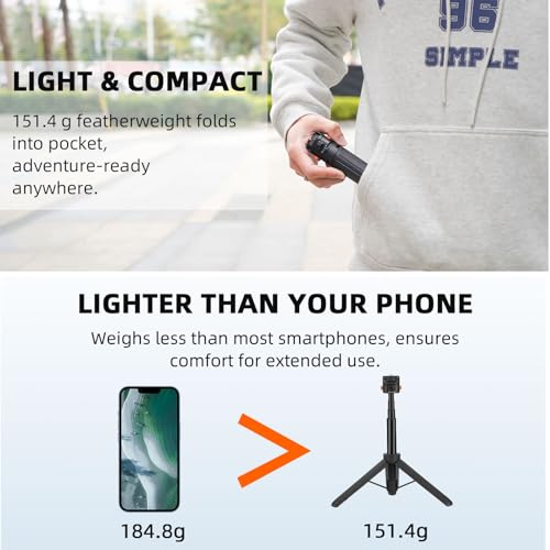 20" Osmo Pocket 3 4 Tripod, Xtra Muse Mini Table Desk Extendable Stand Small Handheld Selfie Stick Quick Release 1/4 Screw Vlog for DJI Action 6 5 Pro 4 for Insta360 X4 X5 Luna Ultra Accessories